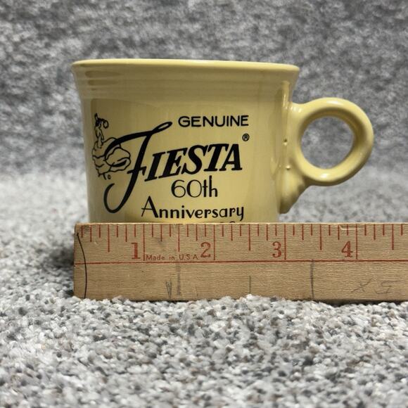 Fiesta 60th Anniversary Mug Yellow Ring Handle Homer Laughlin Fiestaware - Picture 9 of 11